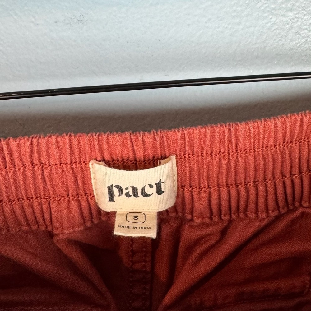 Pact Woven Twill Utility Joggers Womens Small Orange High Waisted Cotton Pants - Picture 5 of 9